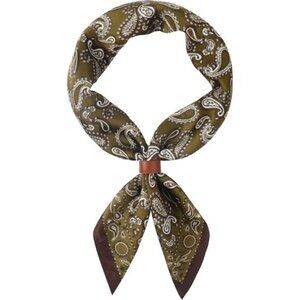 ⚡Men Dull Green Necktie 27.5 Inches Cowboy Scarves Pocket Square Silk Bandanas